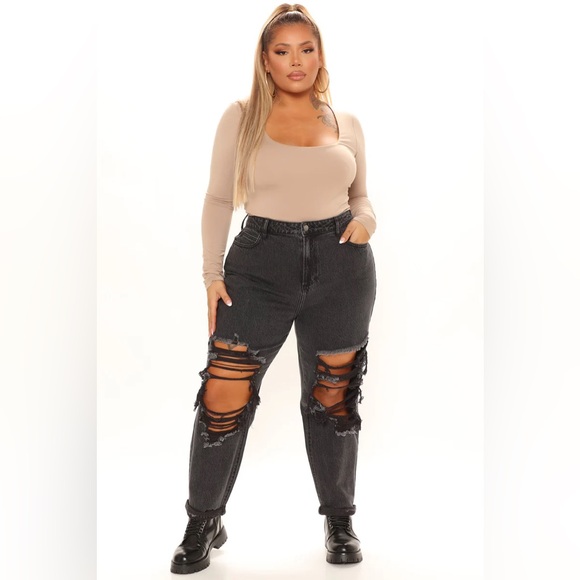 Fashion nova black ripped jeans - size 3 - Picture 8 of 9